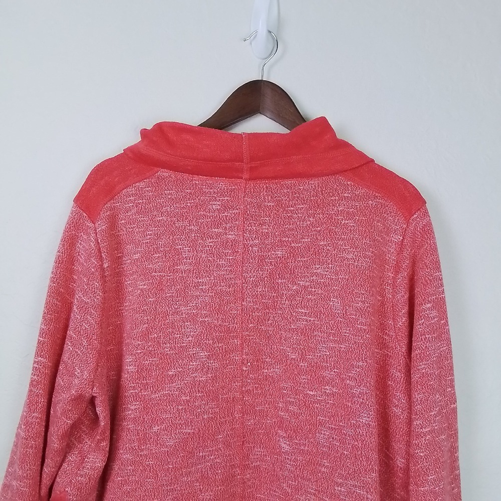 Ruby Rd. Woman‎ 1X Knit Cowl Neck Sweater Coral Pink Marled Long Sleeve Pullover - Picture 5 of 11